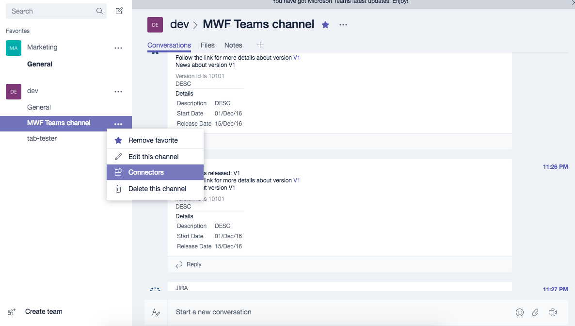 microsoft teams confluence connector add connector